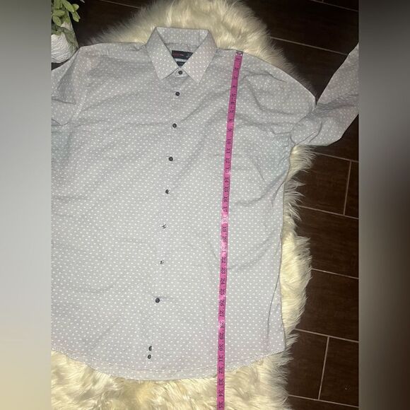 JF J.Ferrar black/white polka dots button down sz XL - Picture 5 of 5